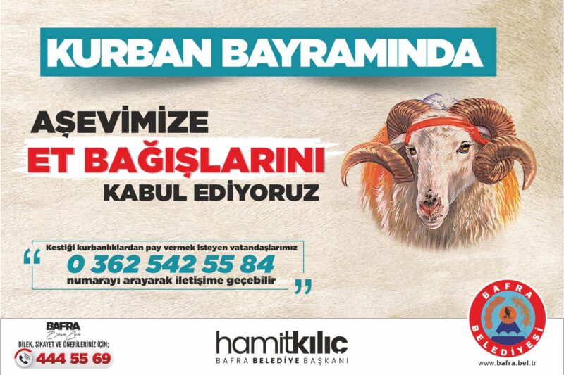 BAFRA BELEDİYESİ AŞEVİ BU BAYRAMDA DA KÖPRÜ OLACAK