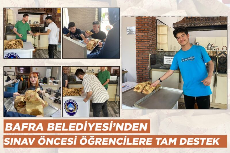 BAFRA BELEDİYESİ’NDEN SINAV ÖNCESİ ÖĞRENCİLERE TAM DESTEK