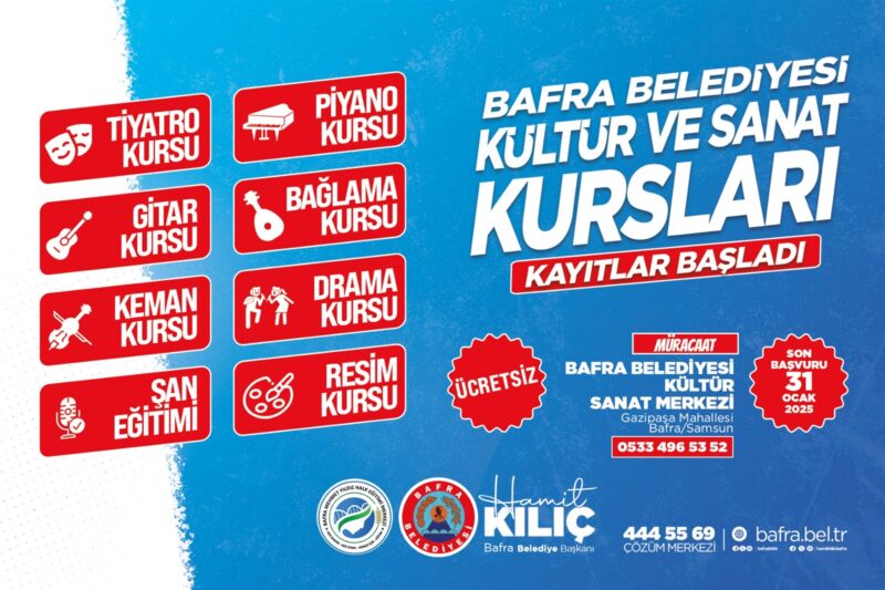 KÜLTÜR, SANAT VE MESLEK EDİNME KURS KAYITLARI BAŞVURULARI BAŞLADI