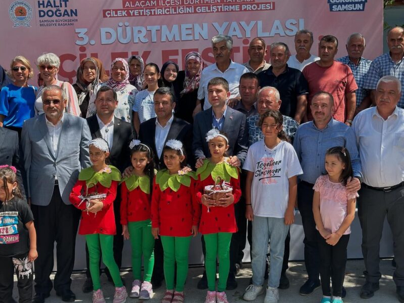 Alaçam Belediyesi Dürtmen Yaylası Çilek Festivali’nde Üreticilerin Yanındaydı