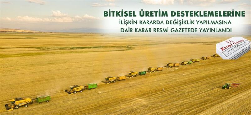 2025-2027 Bitkisel Üretime Yönelik Desteklemeler Resmi Gazetede
