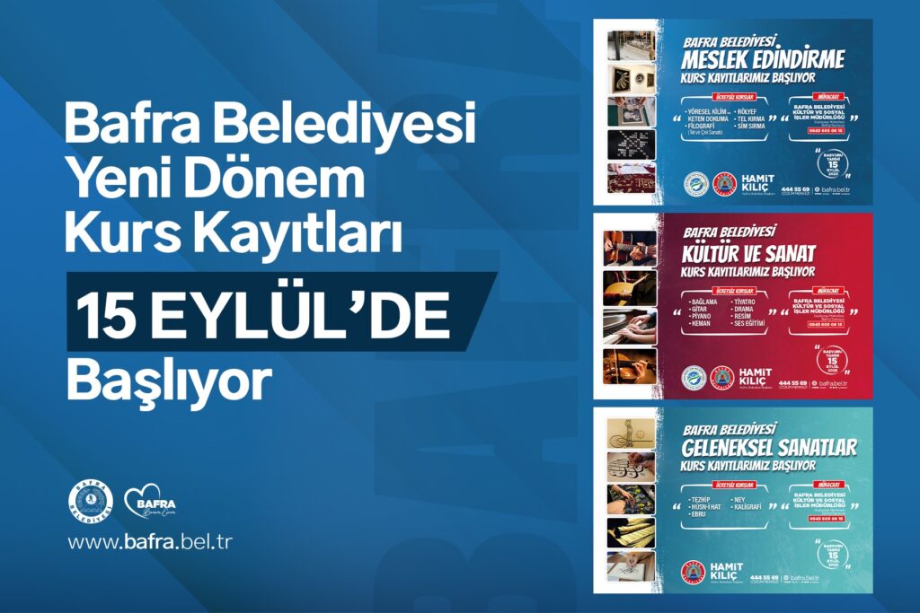 YENİ DÖNEM KURS KAYITLARI 15 EYLÜL’DE BAŞLIYOR