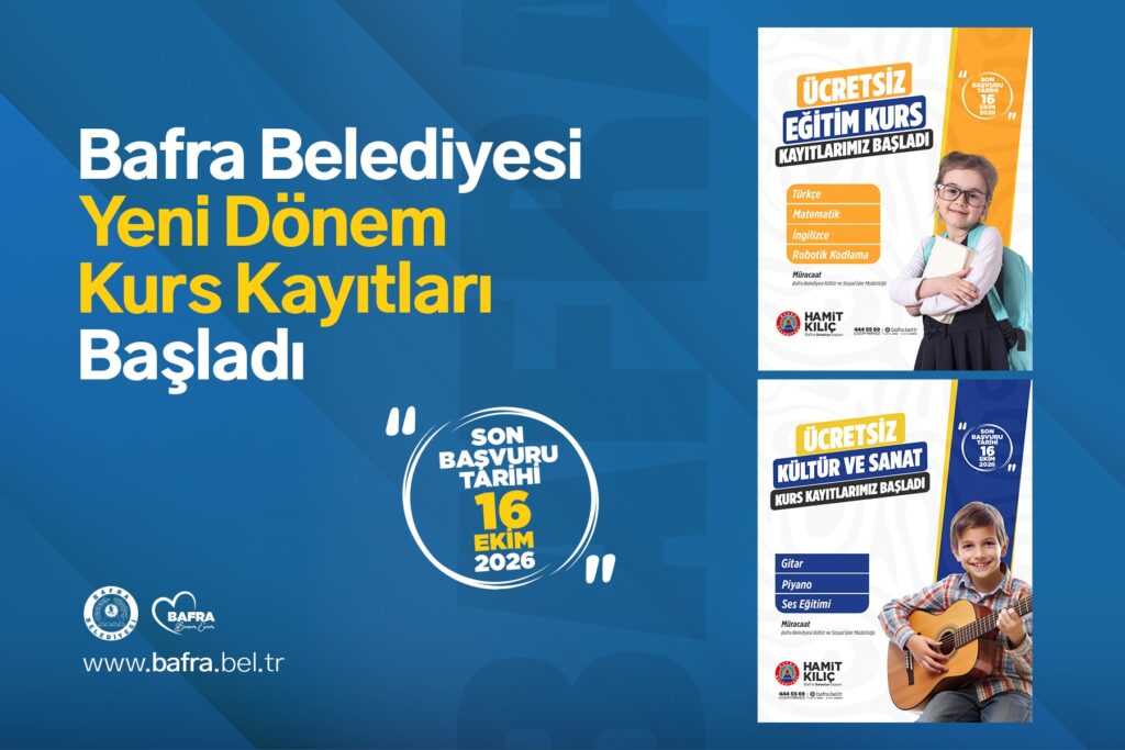 BAFRA BELEDİYESİ YENİ DÖNEM KURS KAYITLARI BAŞLADI