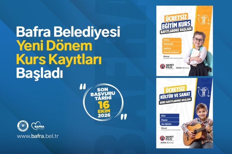 BAFRA BELEDİYESİ YENİ DÖNEM KURS KAYITLARI BAŞLADI