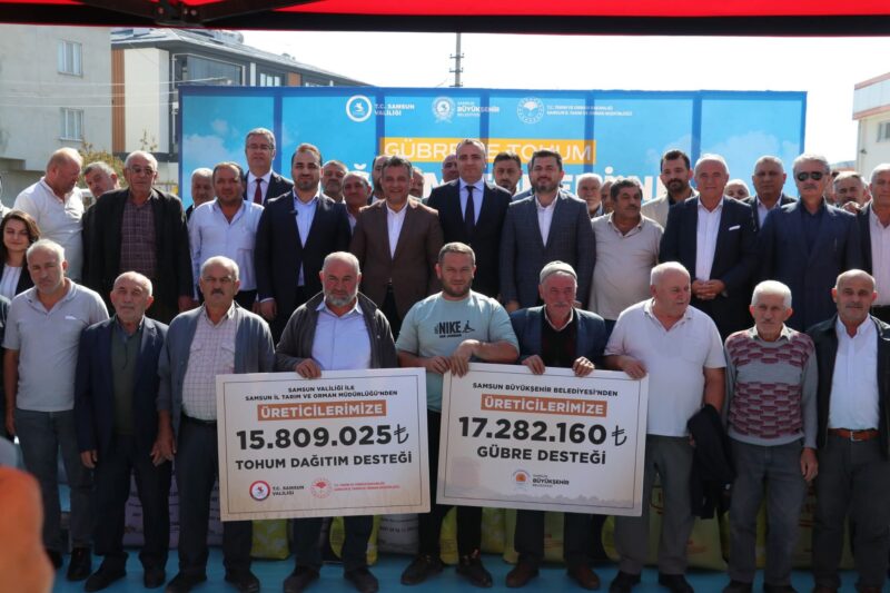 SAMSUN’DA ÜRETİCİYE TOHUM VE GÜBRE DESTEĞİ