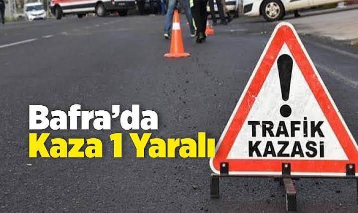 Bafra’da Trafik Kazası Aracın çarptığı Sürücü yaralandı